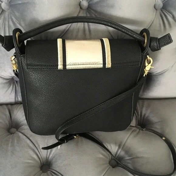 Foley + Corinna NWOT!!!! REESE SATCHEL/ CROSSBODY IN BLACK STRIPE - Picture 2 of 10